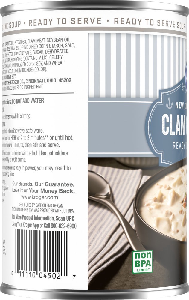 slide 3 of 4, Kroger New England Style Clam Chowder, 18.8 oz