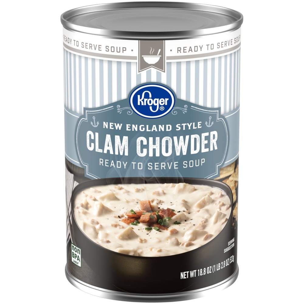 slide 1 of 1, Kroger New England Style Clam Chowder, 18.8 oz