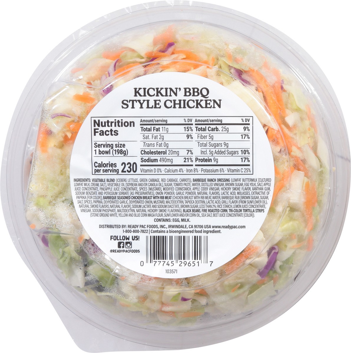 slide 4 of 9, Ready Pac Foods Bistro Kickin' BBQ Ranch with Chicken Salad 7 oz, 7 oz