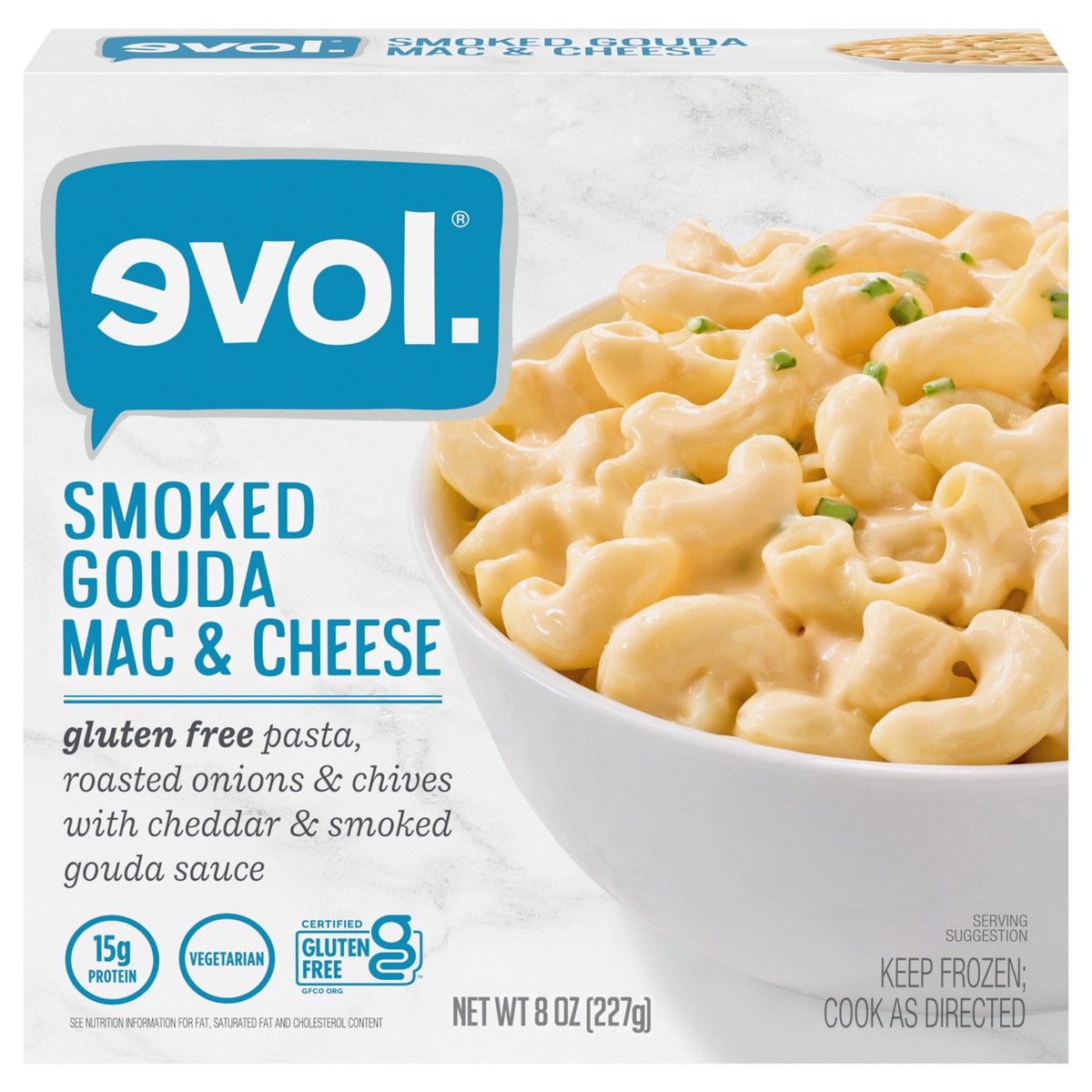 slide 1 of 5, EVOL Evol Gluten Free Smoked Gouda Mac and Cheese, Frozen Meal, 8 oz, 8 oz