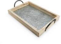 slide 1 of 1, Dash Of That Distressed Wood Galvanized Tray - Silver/Natural, 20.5 in