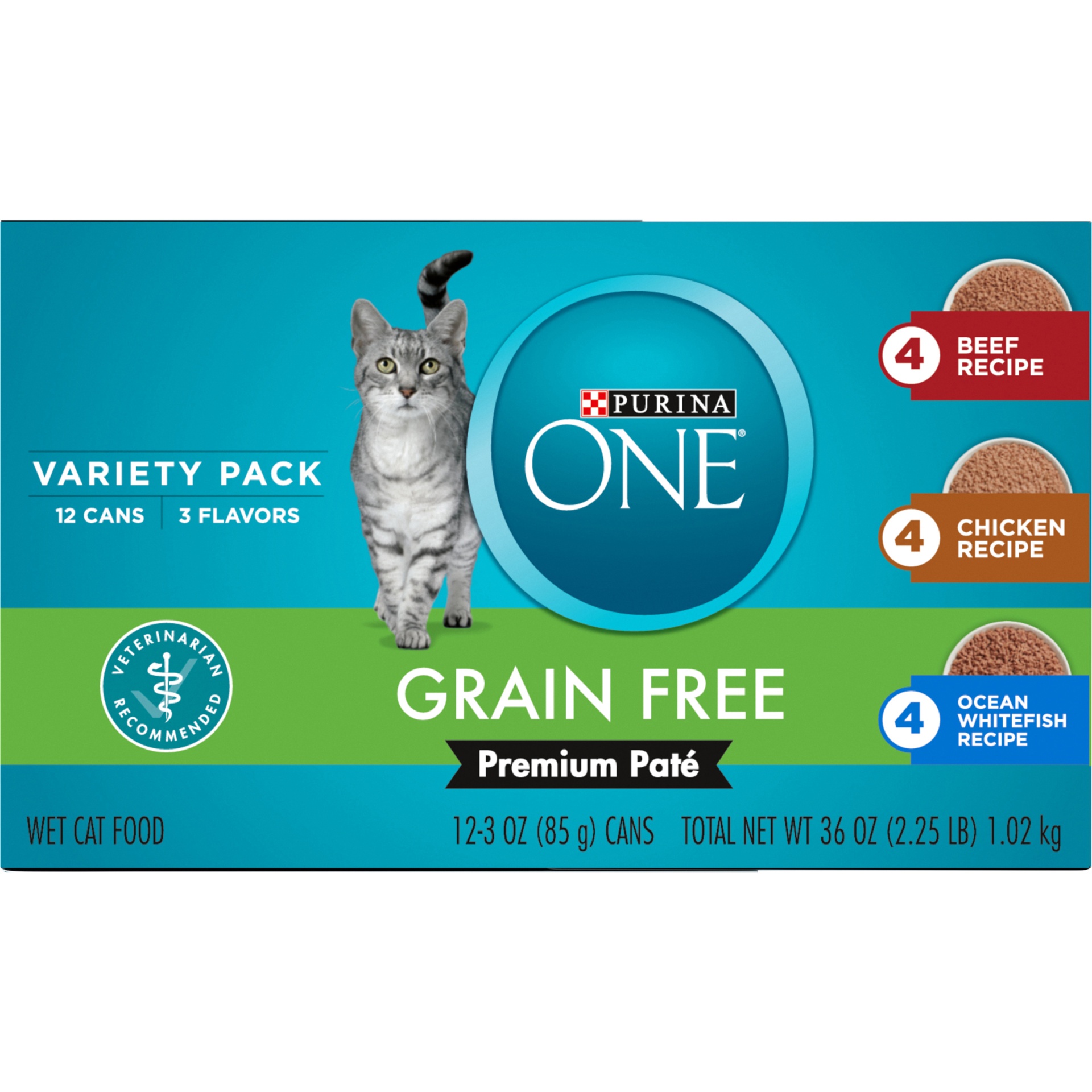 Purina One Purina One Grain Free Natural P T Wet Cat Food Variety Pack Beef Chicken Ocean