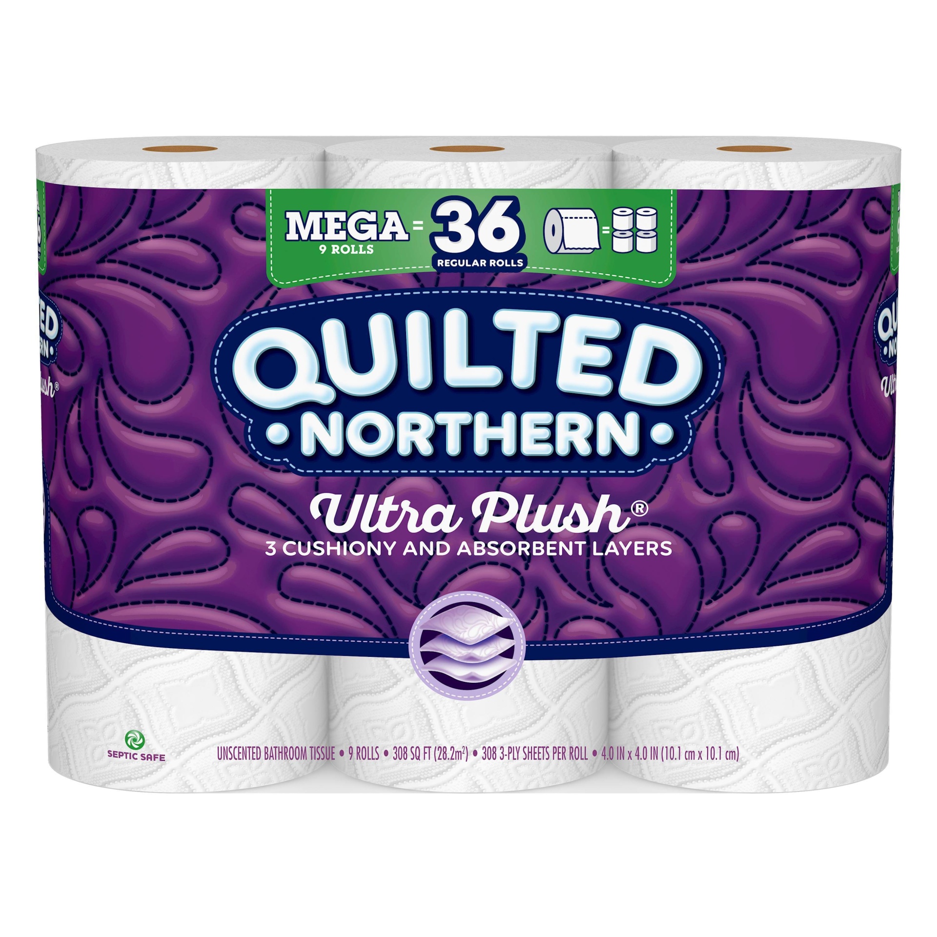 slide 1 of 1, Quilted Northern Ultra Plush Toilet Paper 9 Mega Rolls, 9 ct