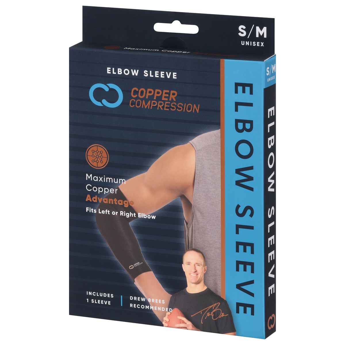 slide 6 of 9, Copper Compression S/M Unisex Elbow Sleeve 1 ea, 1 ct