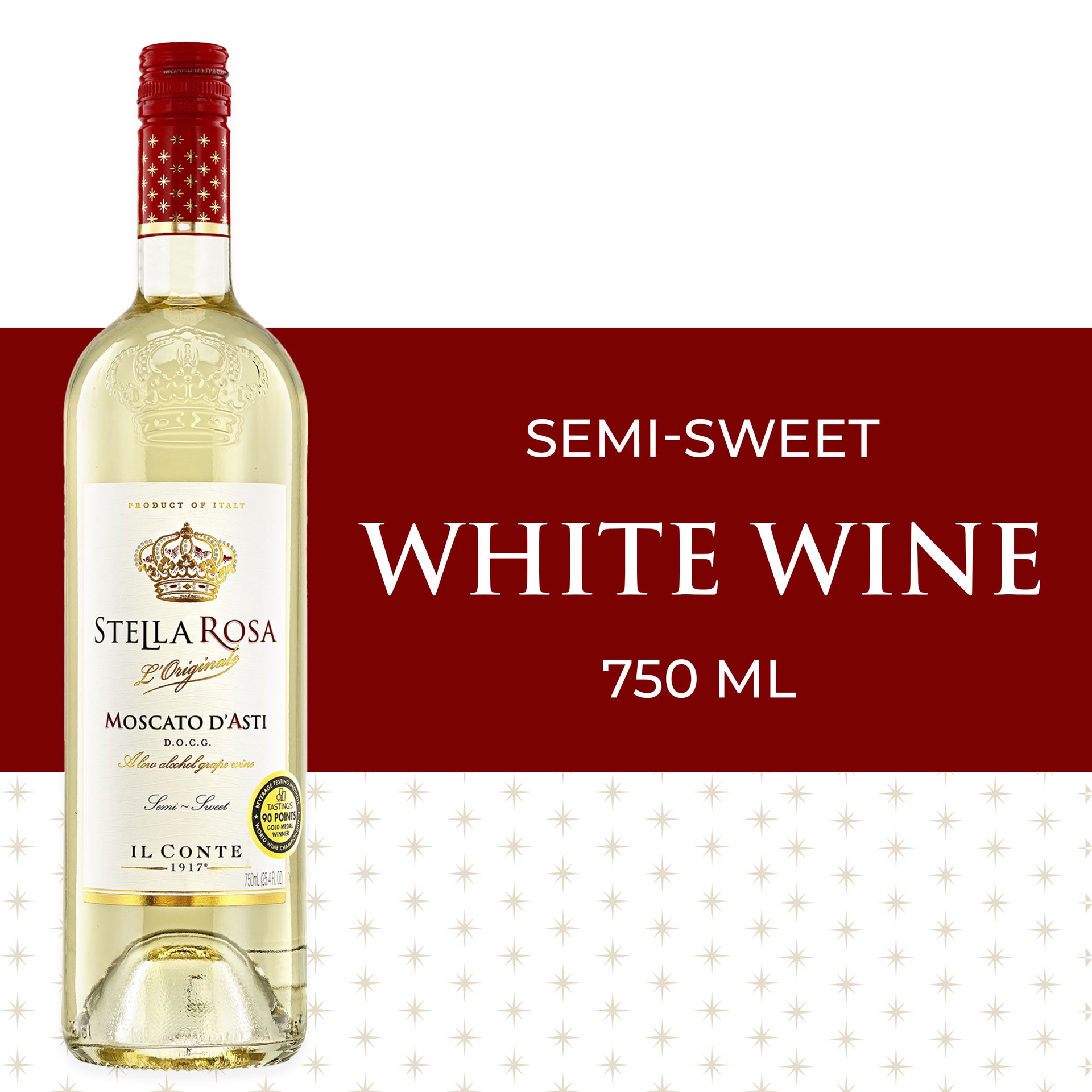 slide 5 of 9, Stella Rosa Moscato D'Asti Semi-Sweet White Wine 750mL, 25.4 fl oz