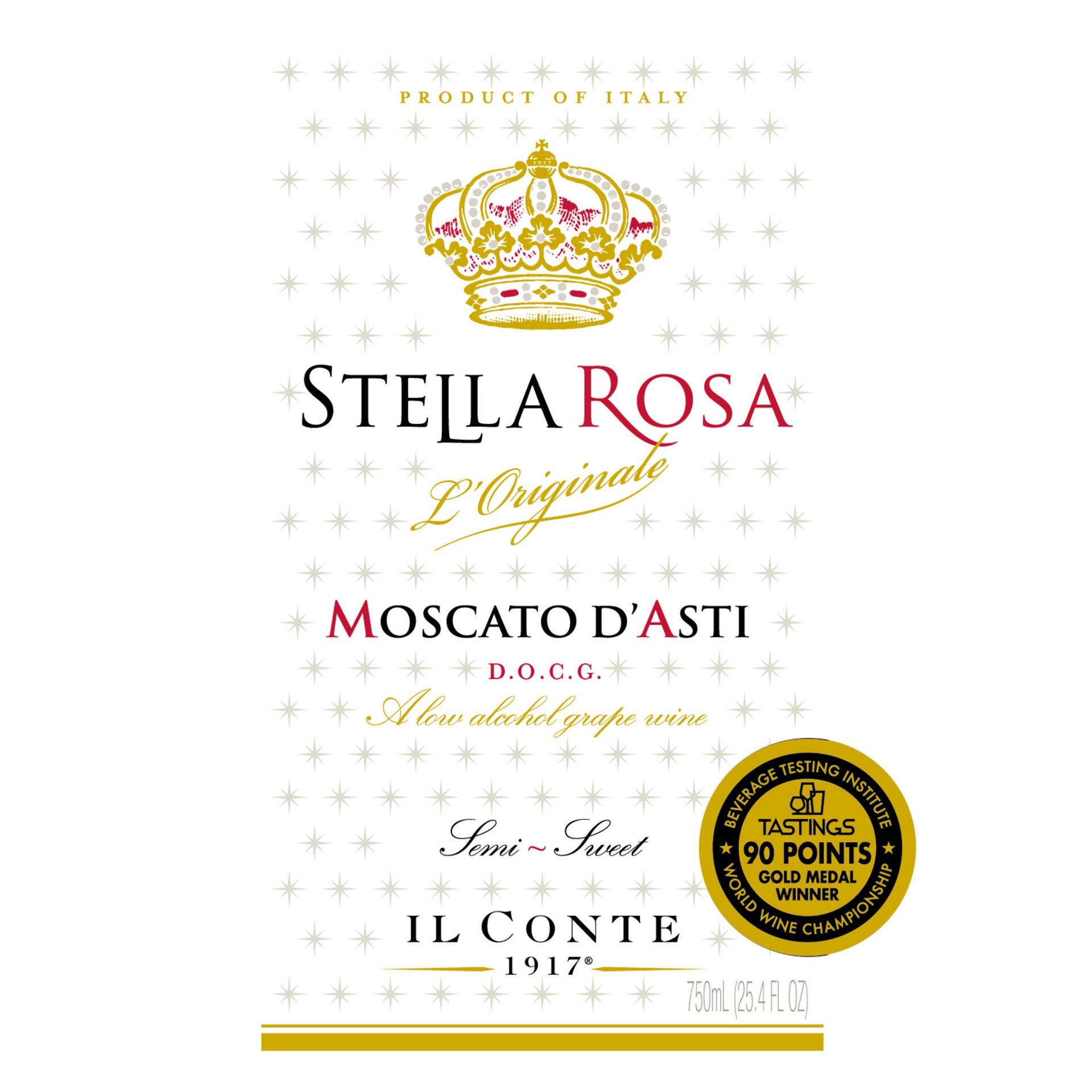 slide 6 of 9, Stella Rosa Moscato D'Asti Semi-Sweet White Wine 750mL, 25.4 fl oz