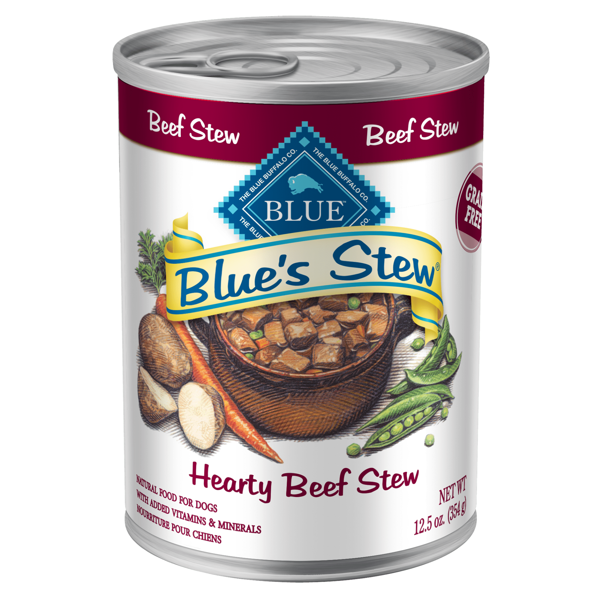 slide 1 of 1, Blue Buffalo Blue's Stew Hearty Beef Stew Adult Canned Dog Food, 12.5 oz