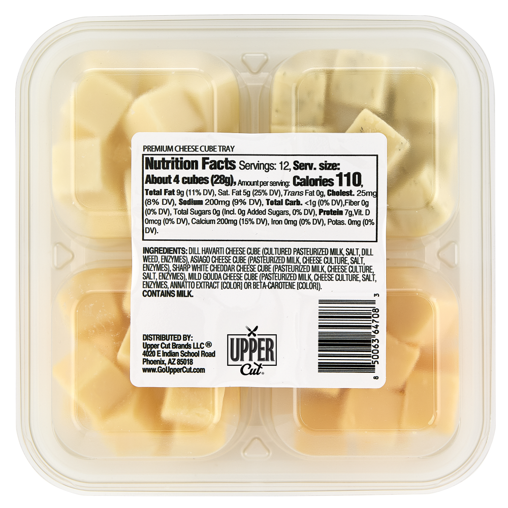 slide 4 of 6, Upper Cut Elevated Assorted Cheese Cube Tray, 12 oz