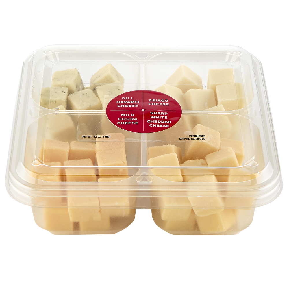 slide 5 of 6, Upper Cut Elevated Assorted Cheese Cube Tray, 12 oz