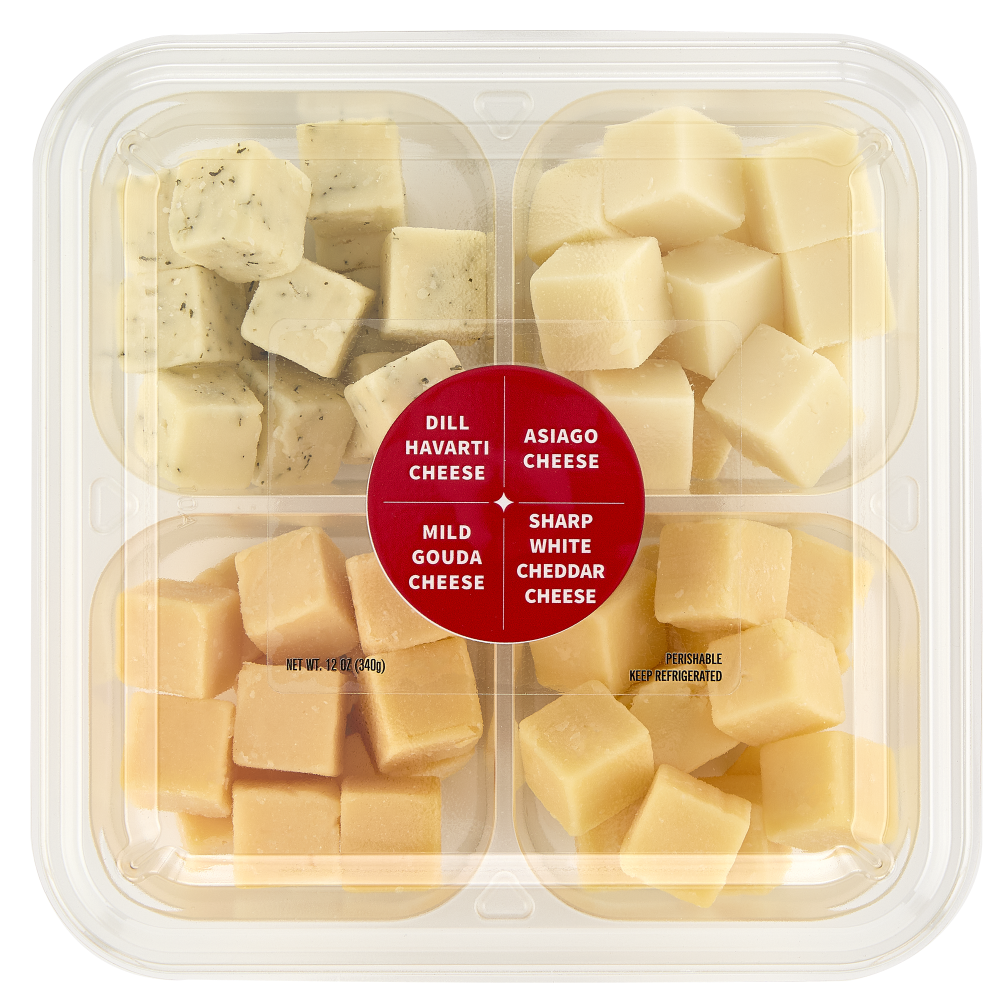 slide 1 of 6, Upper Cut Elevated Assorted Cheese Cube Tray, 12 oz