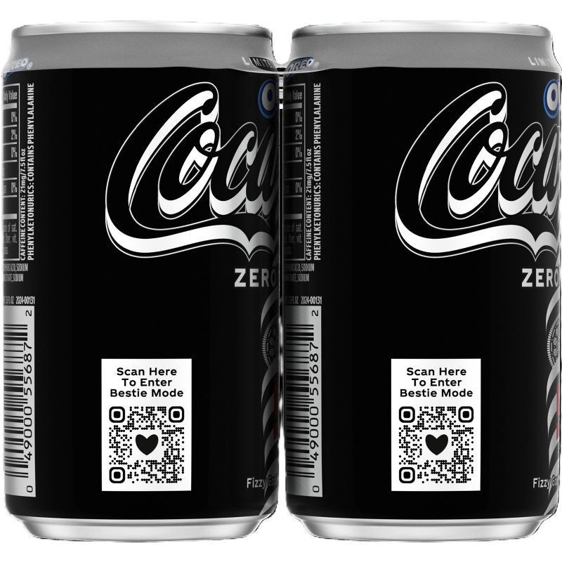 slide 3 of 9, Coca-Cola Zero Sugar OREO Limited Edition Creations 7.5 oz 6 Pack Mini Cans, 6 ct; 7.5 fl oz