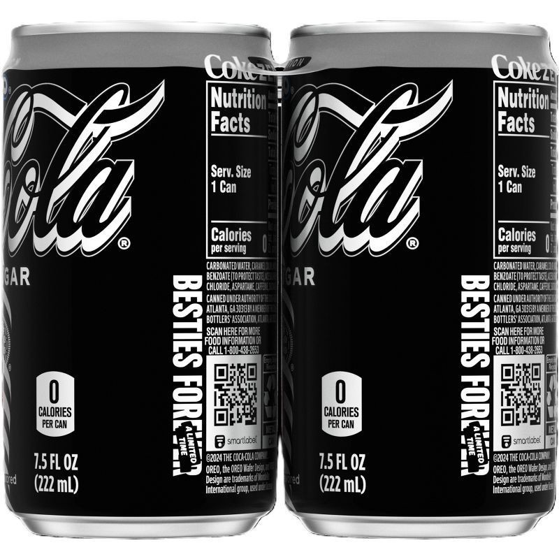 slide 2 of 9, Coca-Cola Zero Sugar OREO Limited Edition Creations 7.5 oz 6 Pack Mini Cans, 6 ct; 7.5 fl oz