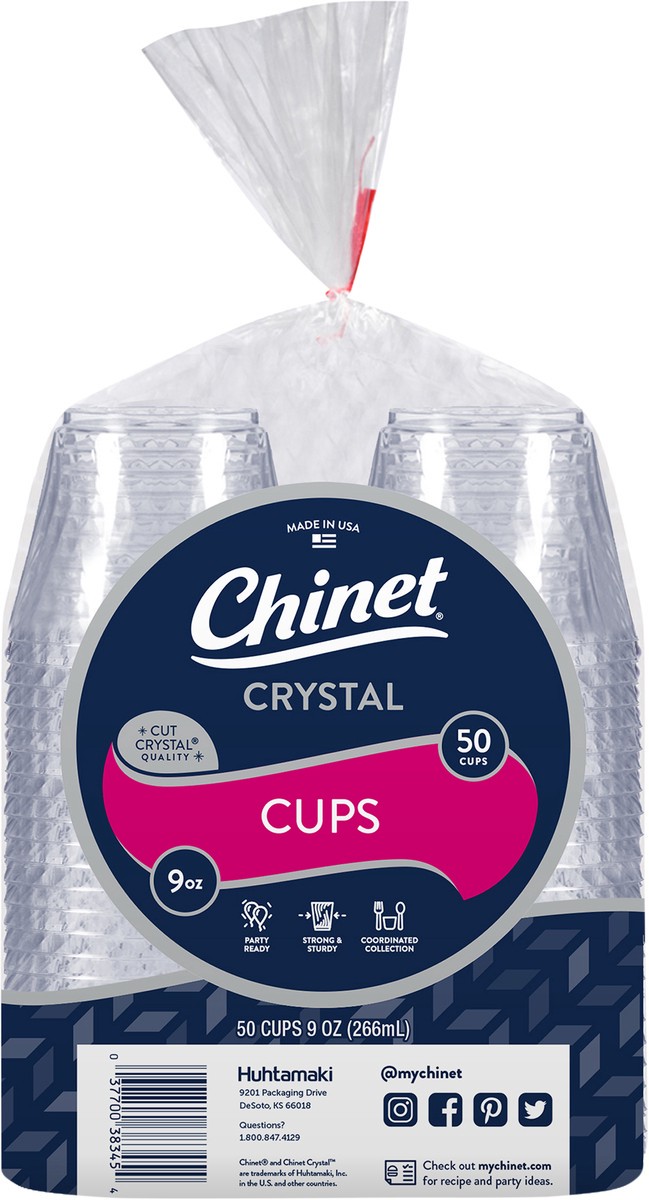 slide 4 of 4, Chinet 9 Ounce Crystal Cups 50 ea, 50 ct