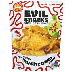 Evil Snacks Crunchy Mushroom Chips Sour Cream & Lime 2 oz