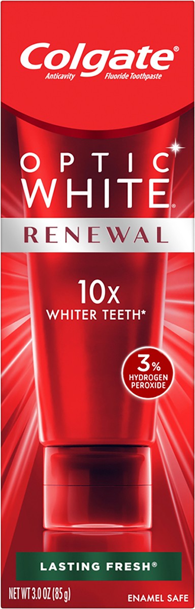 slide 4 of 7, Colgate Optic White Renewal Lasting Fresh Anticavity Fluoride Toothpaste 3.0 oz, 3 oz