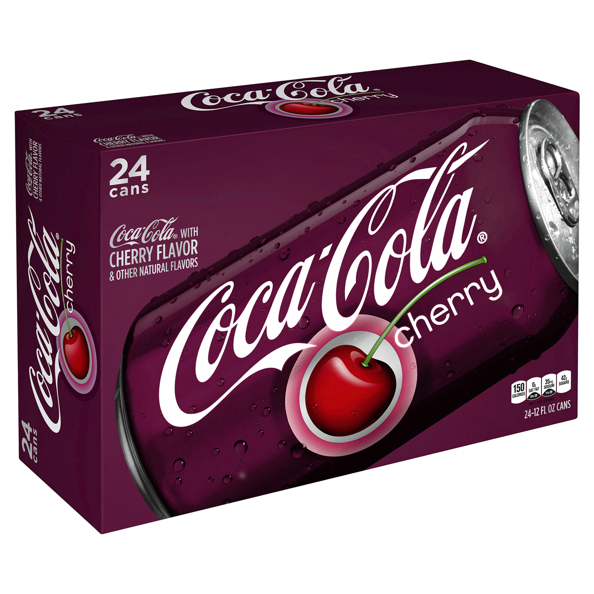 slide 2 of 2, Coca-Cola Cherry Soda Soft Drink, 12 fl oz, 24 Pack, 24 ct; 12 fl oz