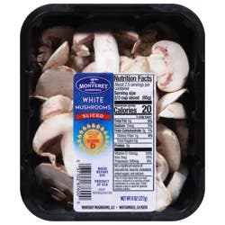 Monterey Sliced White Mushrooms 8 oz