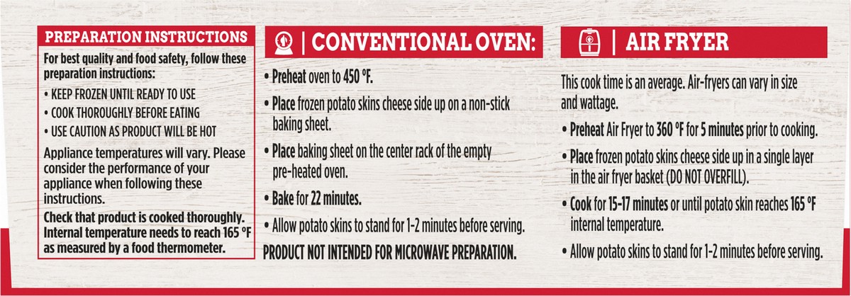 slide 9 of 9, TGI Fridays Loaded Cheddar & Bacon Potato Skins Value Size Frozen Snacks, 22.3 oz