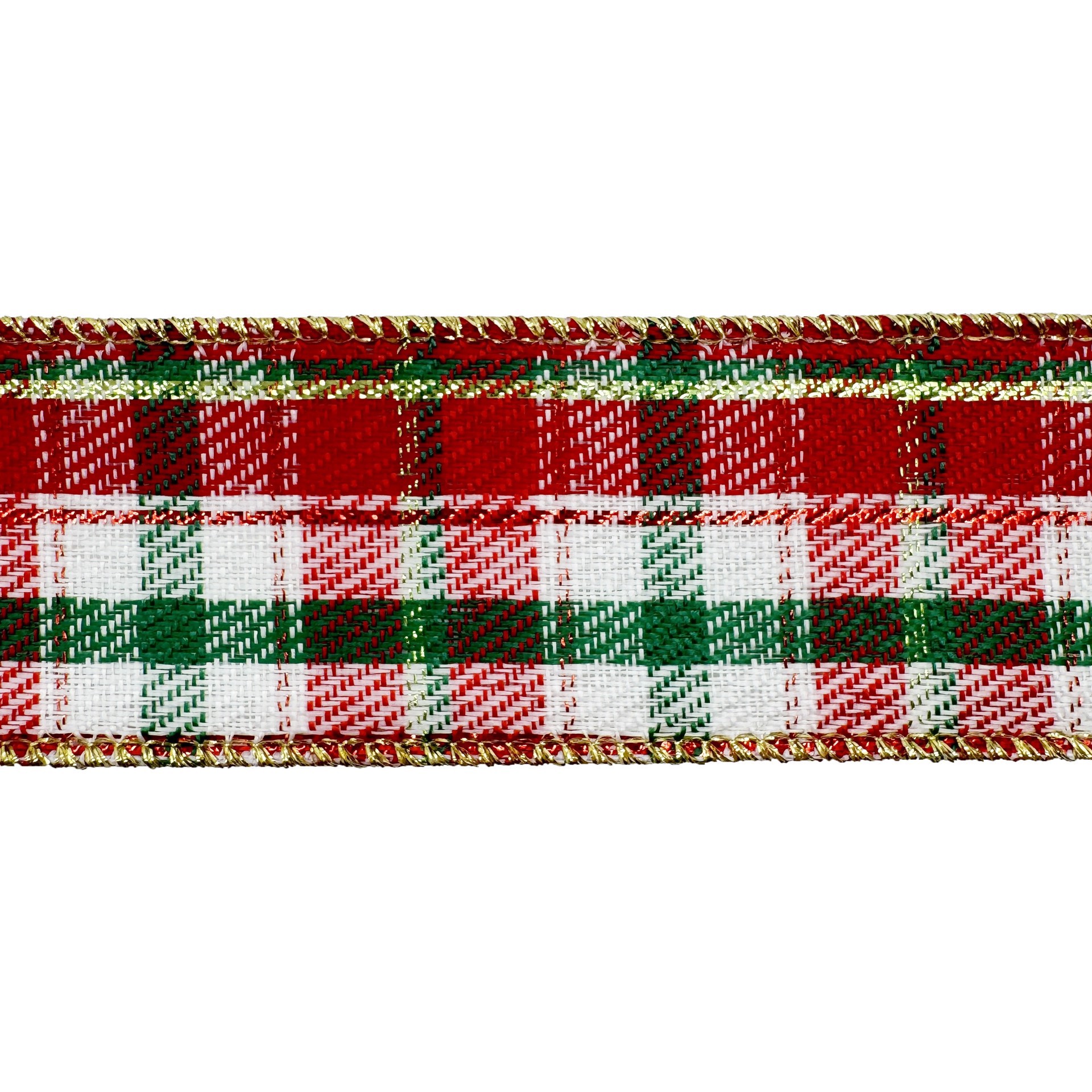slide 2 of 3, 1.5" X 30ft. Red & Green Plaid Wired Ribbon By Celebrate It, 1.5 in x 30 ft