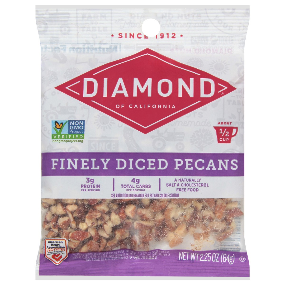 slide 1 of 9, Diamond Finely Diced Pecans 2.25 oz, 2.25 oz