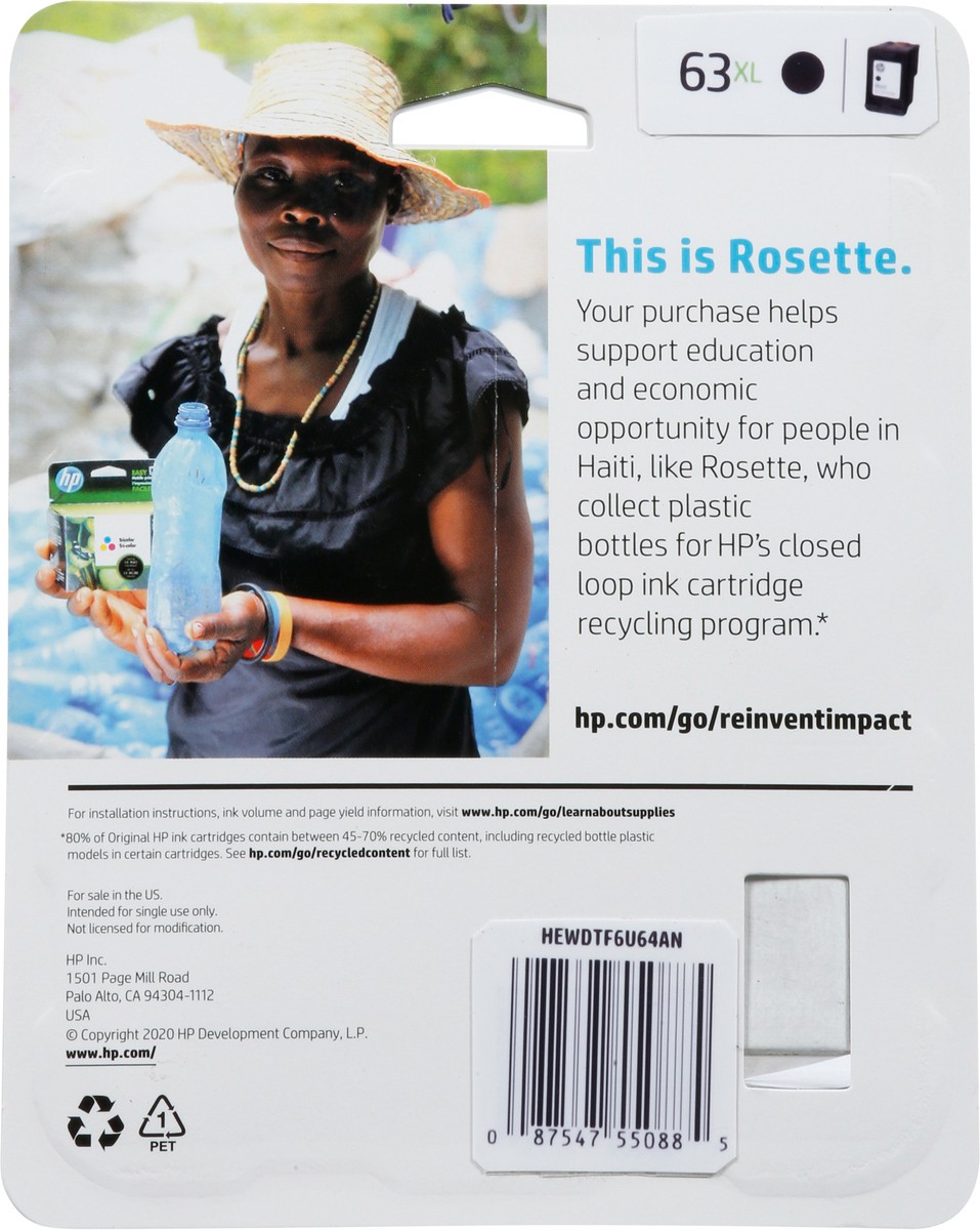 slide 7 of 12, HP 63 XL Black Original Ink Cartridge 1 ea, 1 ea