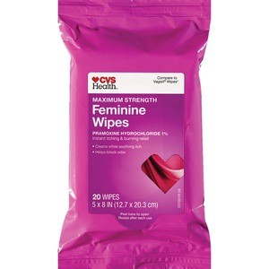 slide 1 of 1, CVS Health Maximum Strength Feminine Wipes, 20 ct
