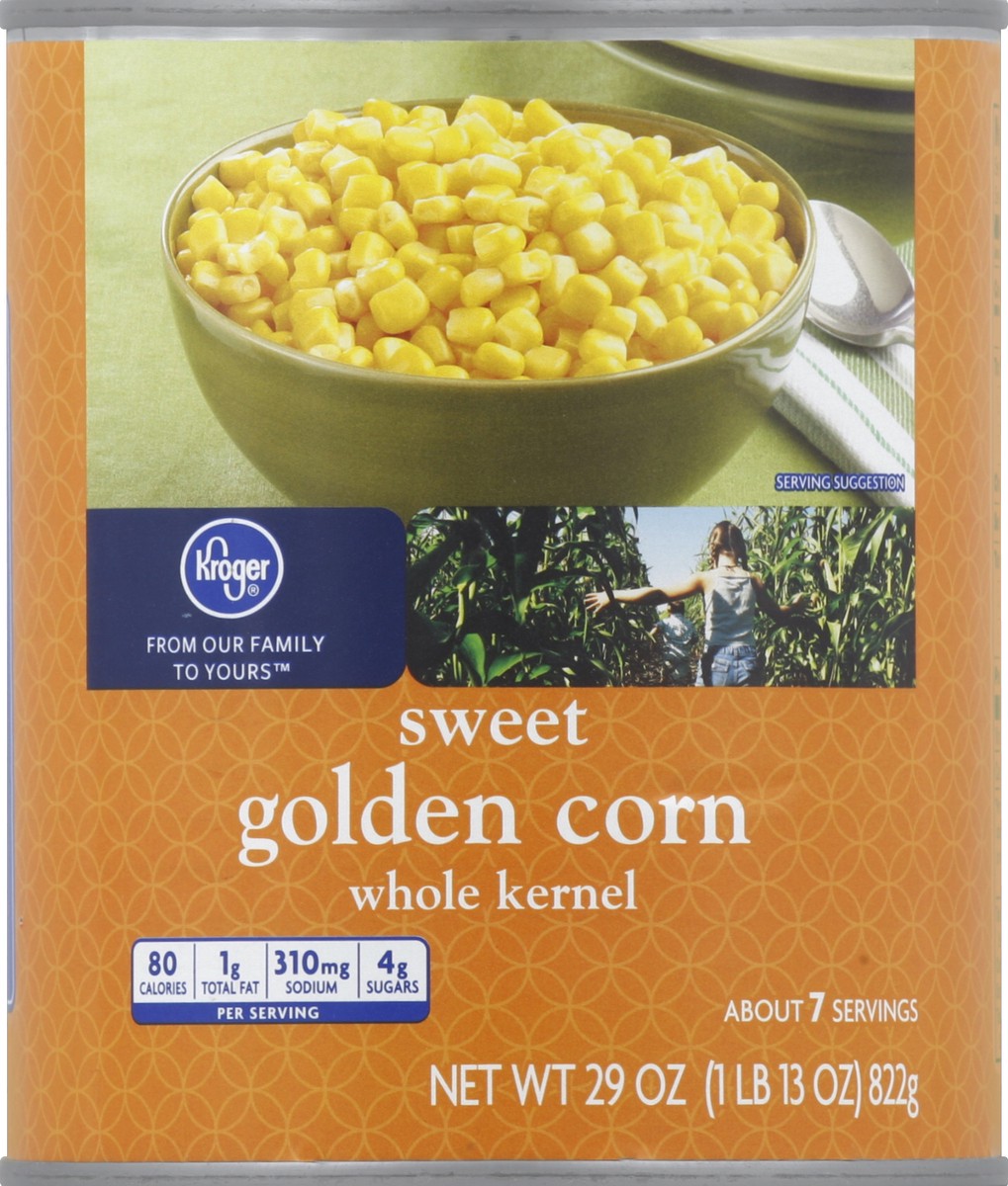 slide 2 of 6, Kroger Supersweet Golden Corn Whole Kernel, 29 oz