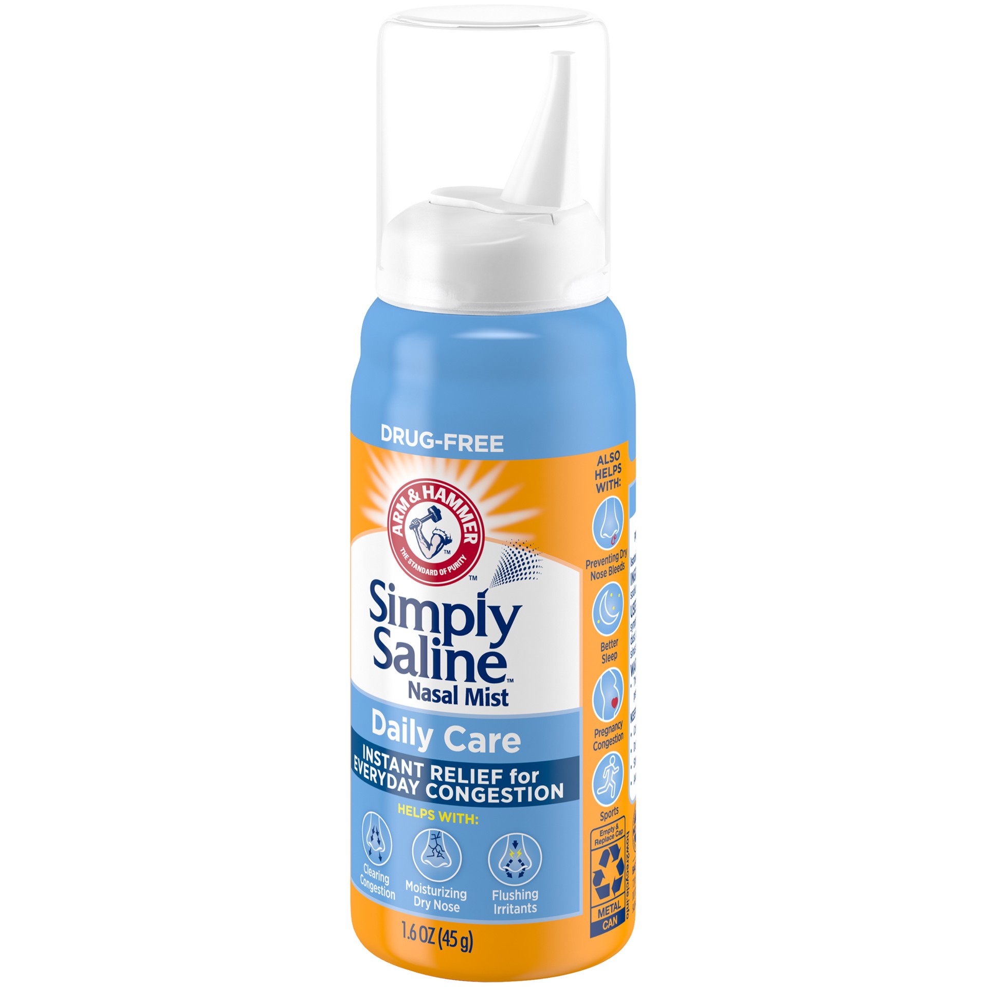 slide 2 of 5, ARM & HAMMER Saline Nasal Mist 1.5 oz, 1.60 fl oz