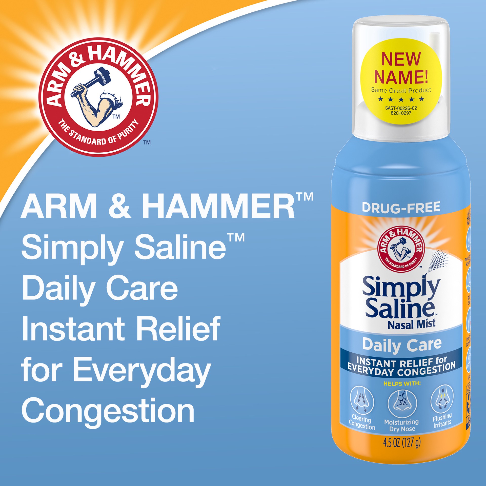 slide 3 of 5, ARM & HAMMER Saline Nasal Mist 1.5 oz, 1.60 fl oz