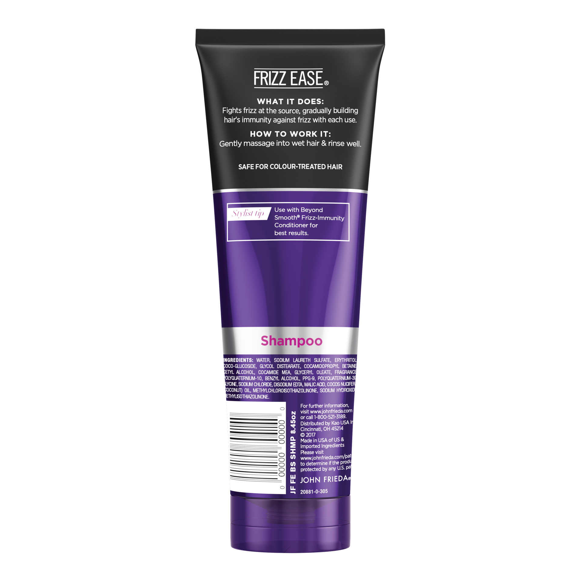 slide 4 of 4, John Frieda Beyond Smooth Frizz Immunity Shampoo, Anti-Humidity Formula, Prevents Frizz, 8.45 fl oz