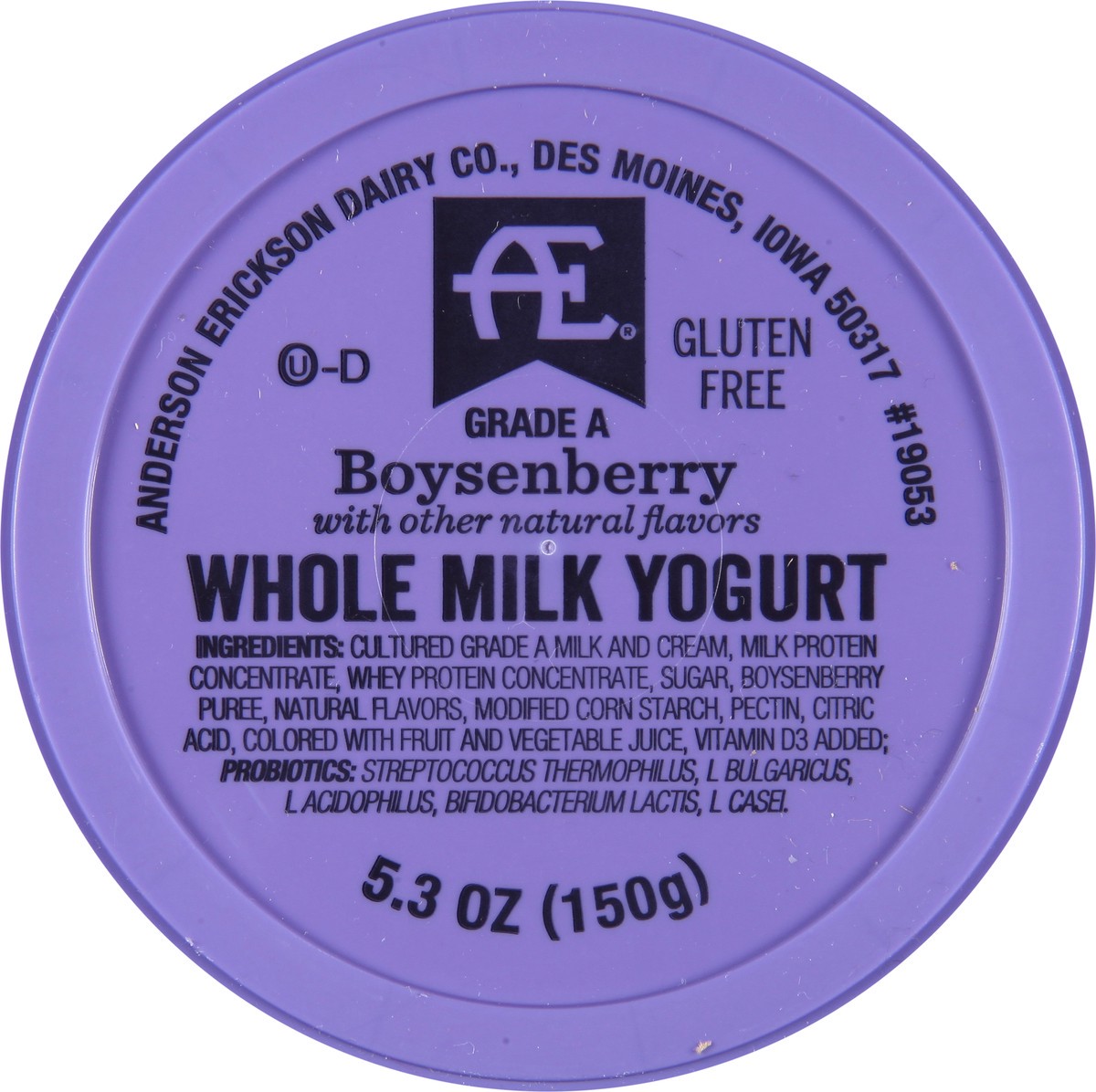 slide 7 of 9, AE Dairy Whole Milk Boysenberry Yogurt 5.3 oz, 5.3 oz