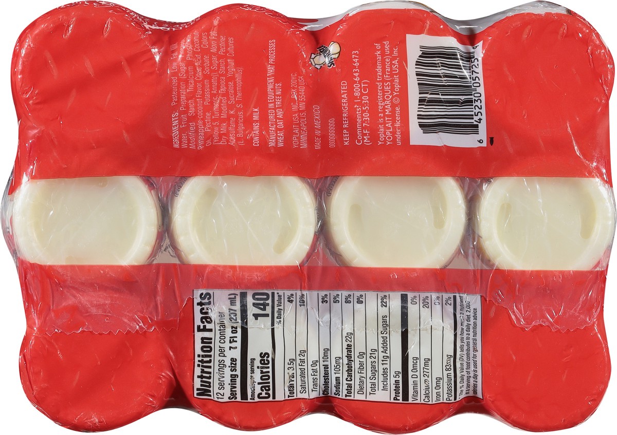 slide 8 of 9, Yoplait Pina Colada Smoothie 12 - 7 fl oz Bottles, 12 ct