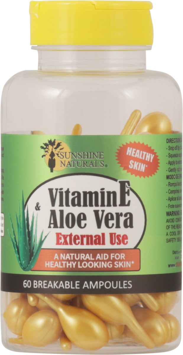 slide 4 of 12, Sunshine Naturals Healthy Skin Vitamin E Aloe Vera 60 Breakable Ampoules, 60 ct