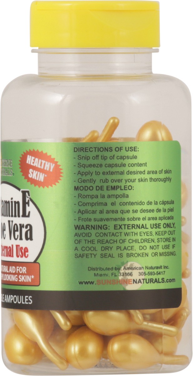 slide 8 of 12, Sunshine Naturals Healthy Skin Vitamin E Aloe Vera 60 Breakable Ampoules, 60 ct