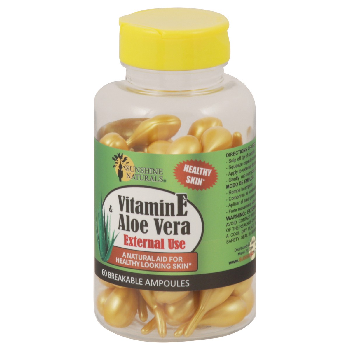 slide 6 of 12, Sunshine Naturals Healthy Skin Vitamin E Aloe Vera 60 Breakable Ampoules, 60 ct