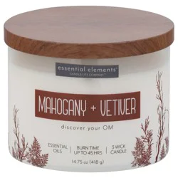 Essential Elements 3 Wick Mahogany + Vetiver Candle 14.75 oz