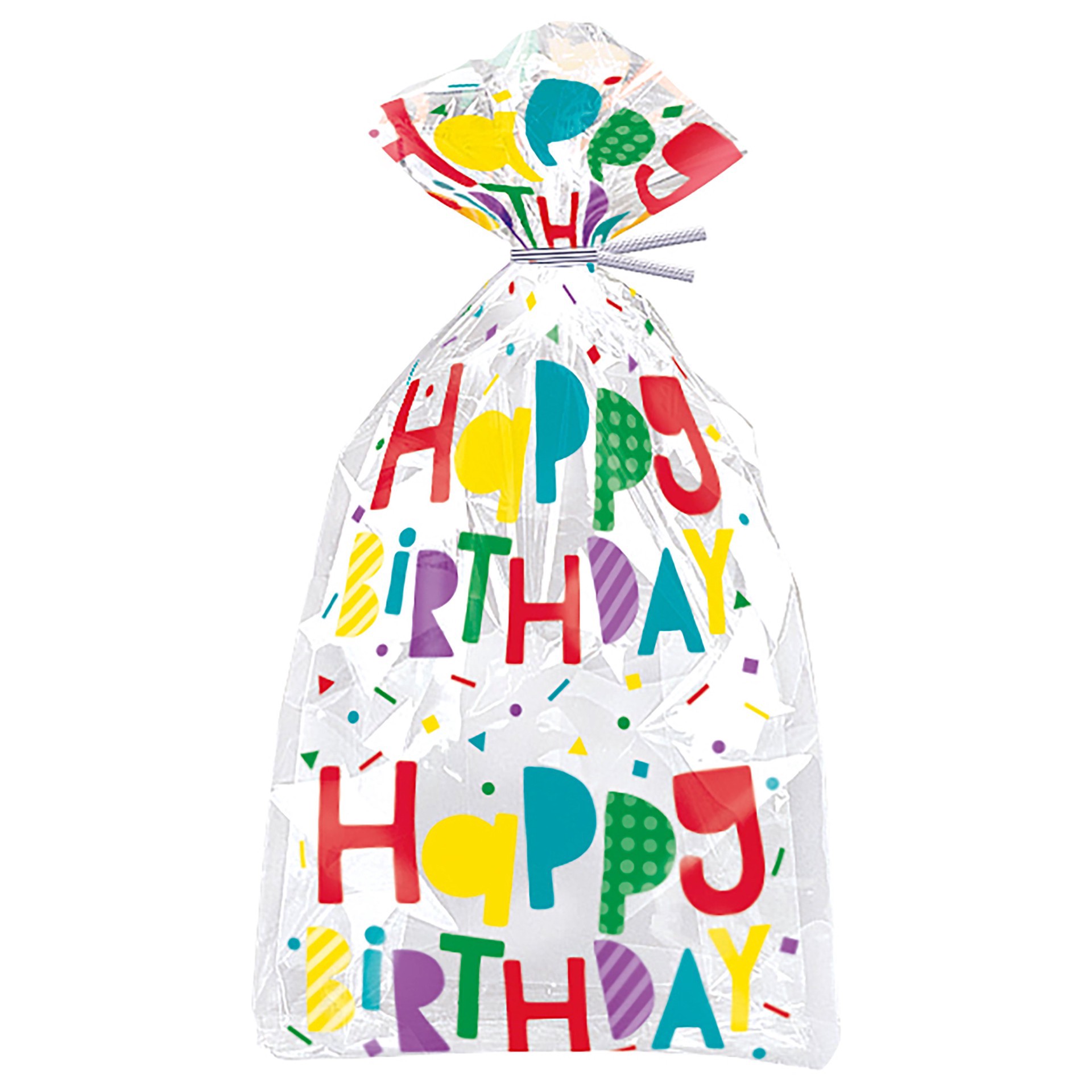 slide 1 of 1, Unique Colorful Happy Birthday Party Loot Bags, 20 ct