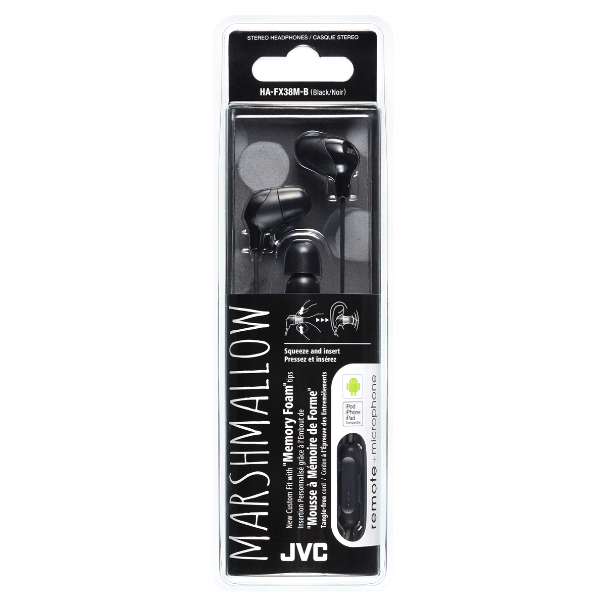 JVC Marshmallow Headphones with Microphone and Remote, Black 1 ct Shipt