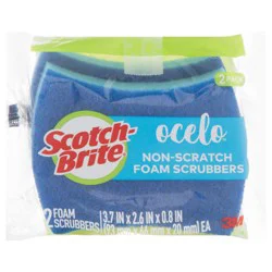 Scotch-Brite Ocelo Non-Scratch Foam Scrubbers - 2 ct