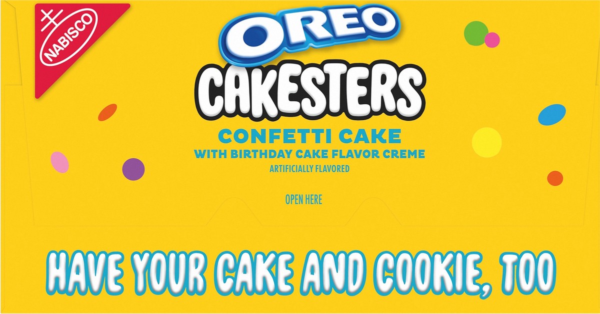 slide 2 of 14, NABISCO OREO CAKESTERS CONFETTI, 10.1 oz