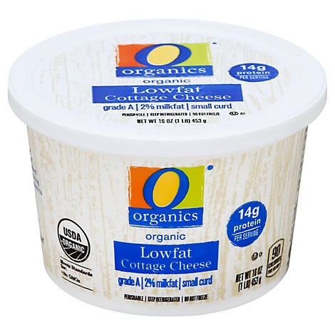 slide 1 of 1, O Organics Organic Cheese Cottage 2% Milkfat Lowfat, 16 oz