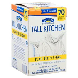 Hill Country Essentials Tall Kitchen Flap Tie Trash Bags, 13 Gallon