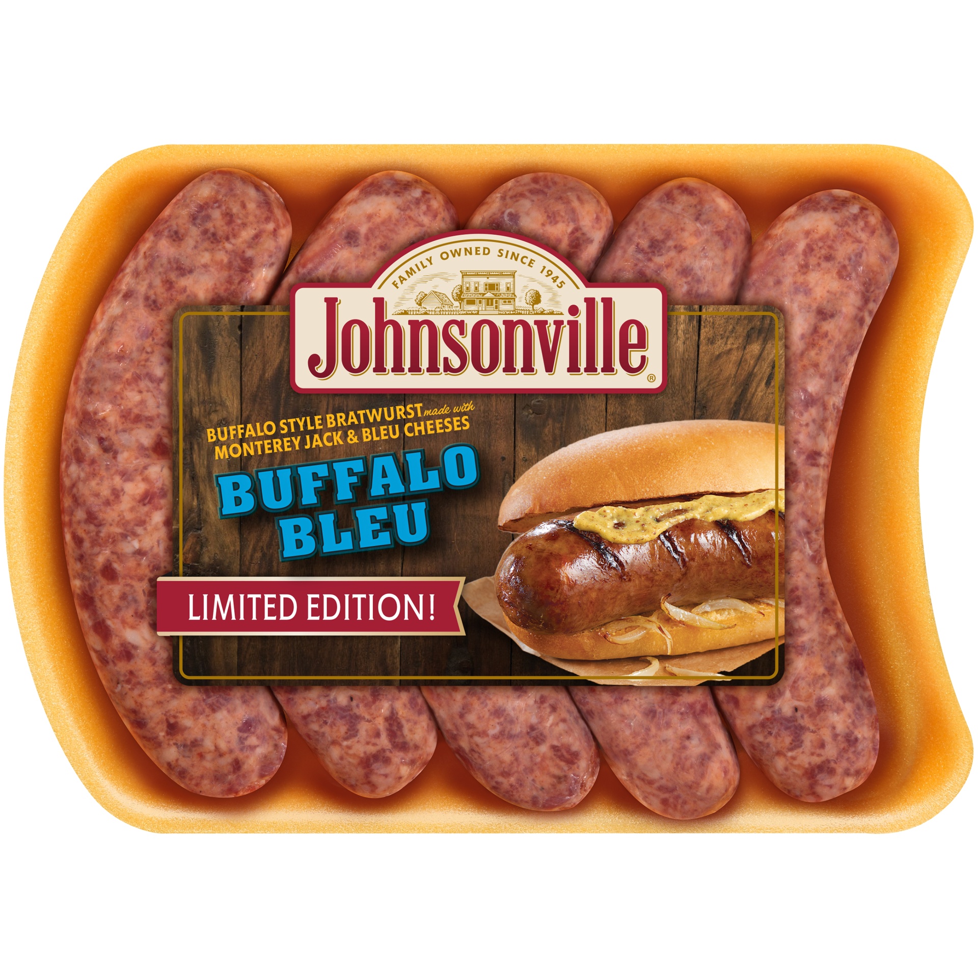 slide 2 of 3, Johnsonville Buffalo Bleu Brats, 19 oz