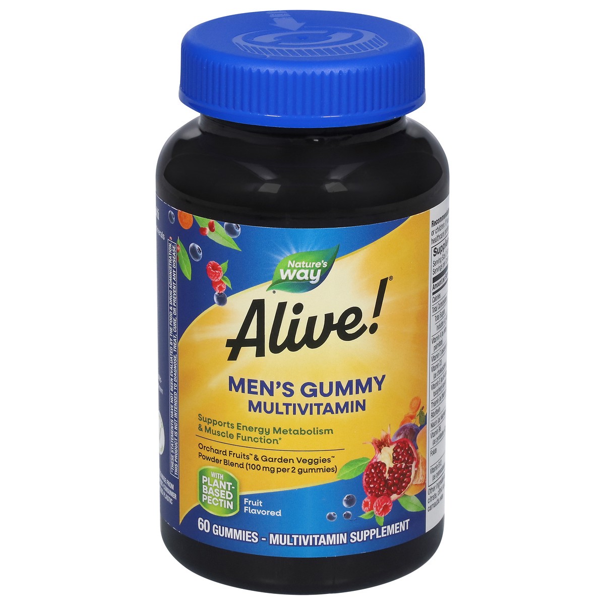 slide 1 of 9, Alive! Men's Gummy Orchard Fruits & Garden Veggies Multivitamin 60 Gummies, 60 ct