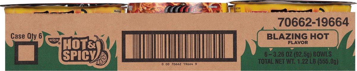 slide 7 of 9, Nissin Hot & Spicy Blazing Hot Flavor Ramen Noodle Soup 6 - 3.28 oz Bowls, 6 ct