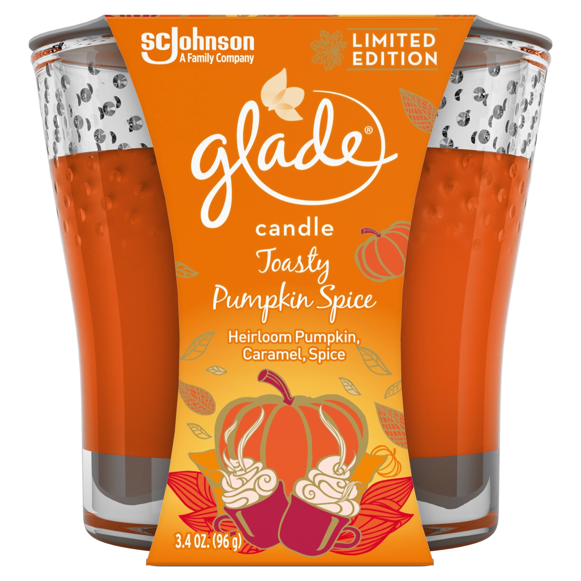 slide 1 of 1, Glade Candle - Toasty Pumpkin Spice, 3.4 oz