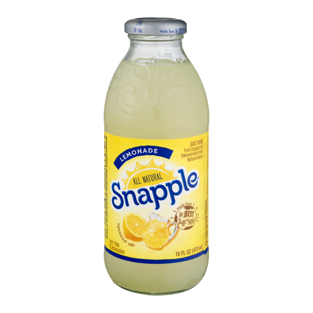 slide 1 of 1, Snapple Lemonade Glass Bottle - 16 fl oz, 4 ct