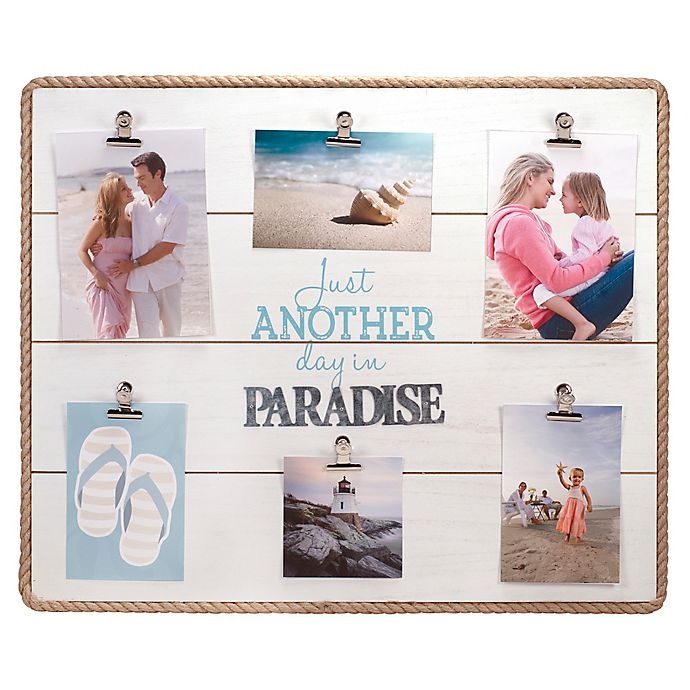 slide 1 of 2, Malden Maiden Paradise Rope-Lined 6-Clip Photo Frame - White, 1 ct