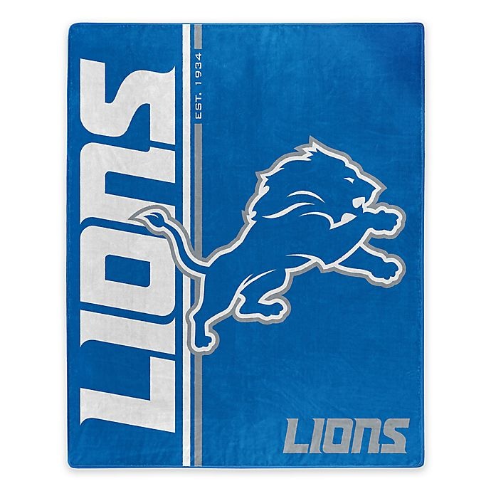 slide 1 of 1, NFL Detroit Lions Royal Plush Raschel Throw, 1 ct