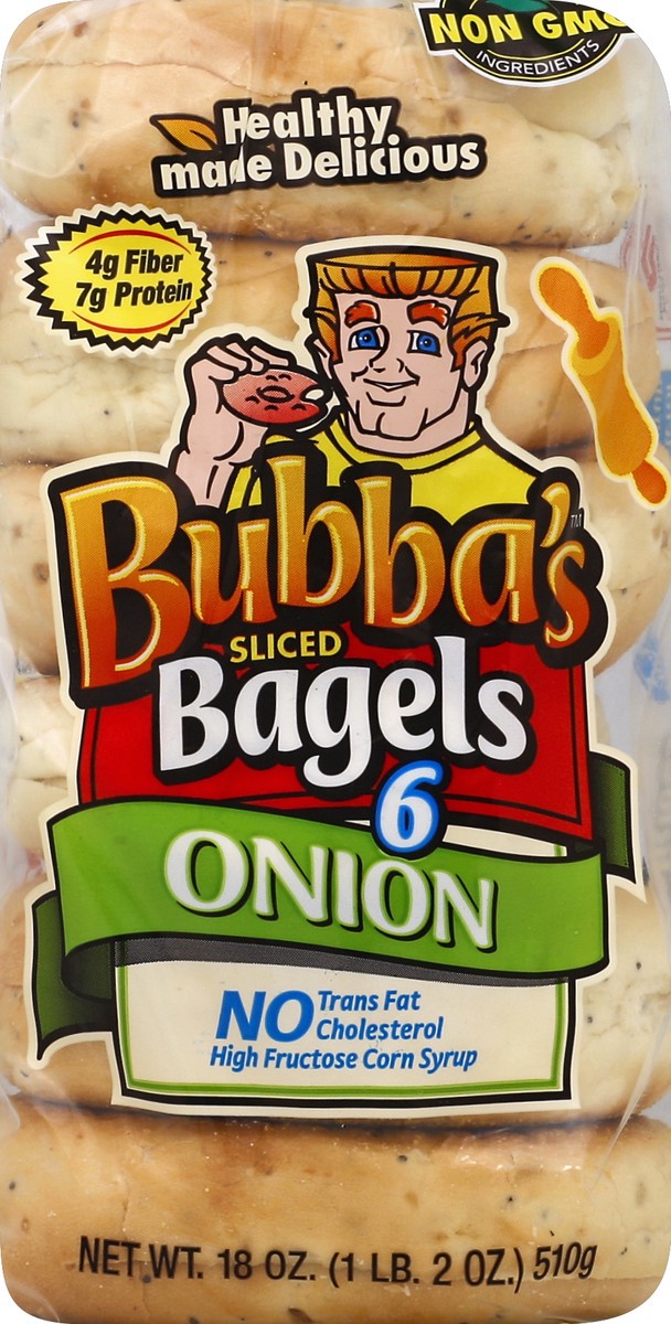 slide 1 of 1, Bubbas Bagels 6 ea, 6 ct